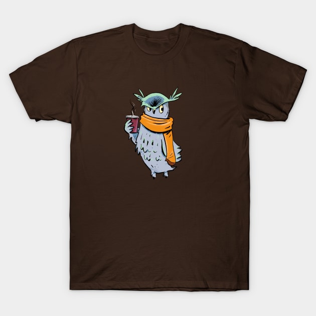 Owl with latte T-Shirt by ctupa